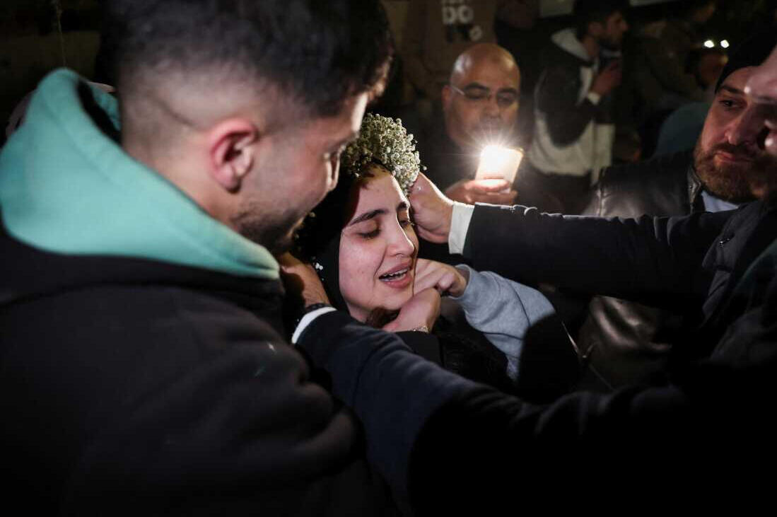 Families finally reunite after hostages are released under the ceasefire agreement.